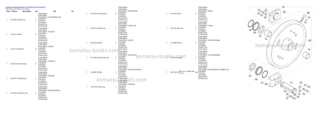Komatsu PC7000-6 S/N 35012 Parts catalog cover Page 9 Komatsu PC7000-6 S/N 35012 Parts catalog cover Page 9