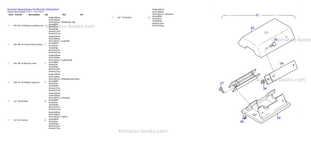 Komatsu PC7000-6 S/N 35015 Parts catalog cover Page 2