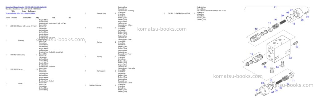 Komatsu PC7000-11E S/N 35016 Parts catalog cover Komatsu PC7000-11E S/N 35016 Parts catalog cover
