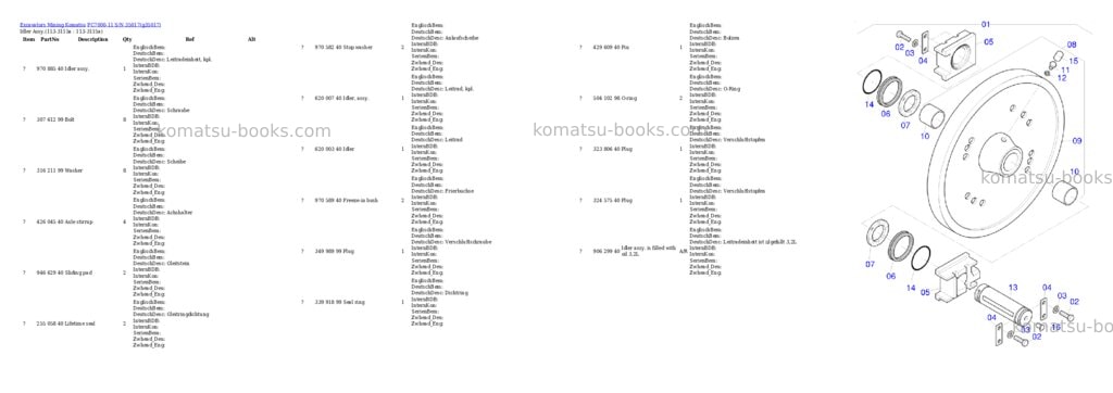Komatsu PC7000-11 S/N 35017 Parts catalog cover Page 9