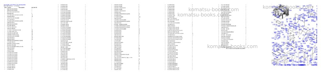 Komatsu PC7000-11 S/N 35026 Parts catalog cover Page 9 Komatsu PC7000-11 S/N 35026 Parts catalog cover Page 9