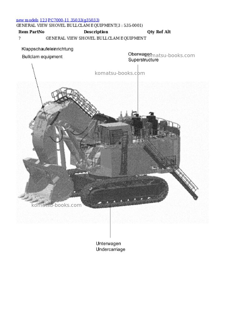 Komatsu PC7000-11 35033 Parts catalog cover Page 11