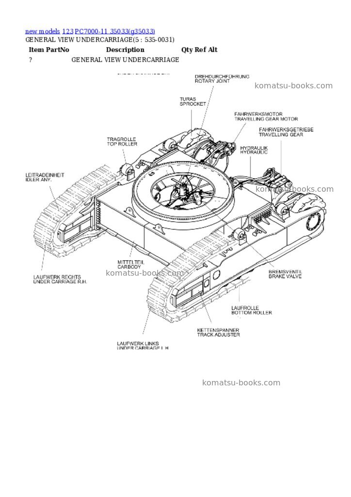 Komatsu PC7000-11 35033 Parts catalog cover Page 12