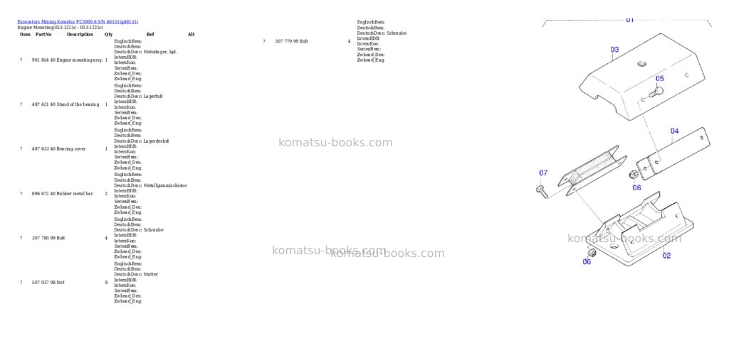 Komatsu pc3000-6 s/n 46151 Parts catalog cover