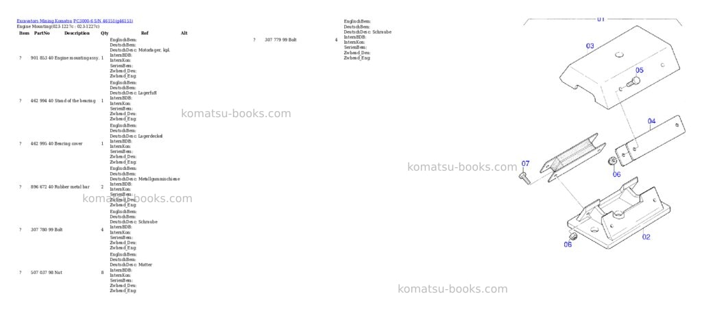 Komatsu pc3000-6 s/n 46151 Parts catalog cover Page 2