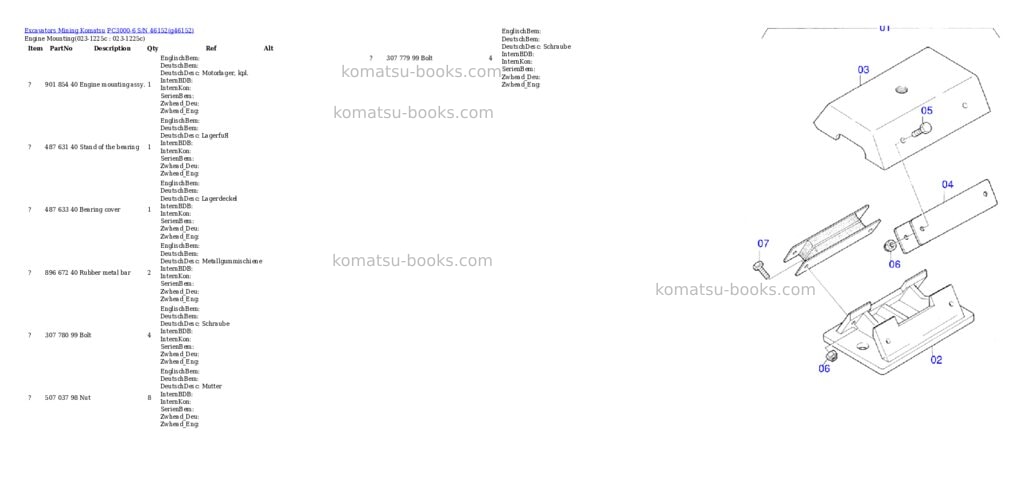 Komatsu pc3000-6 s/n 46152 Parts catalog cover