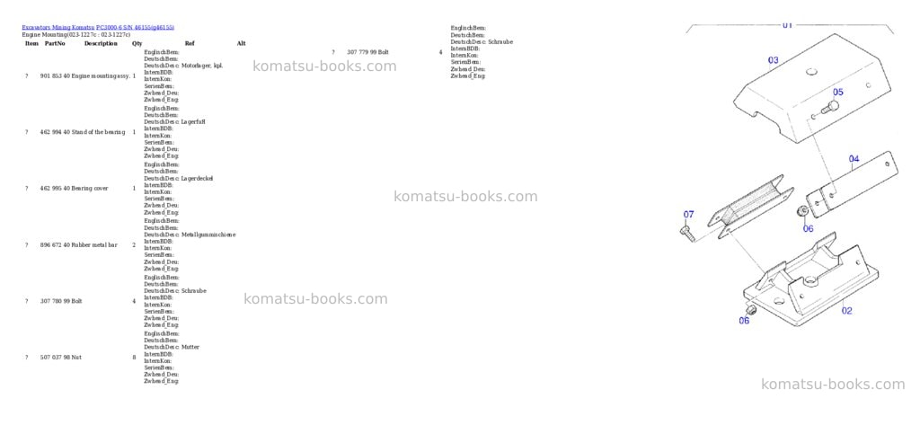 Komatsu pc3000-6 s/n 46155 Parts catalog cover Page 2