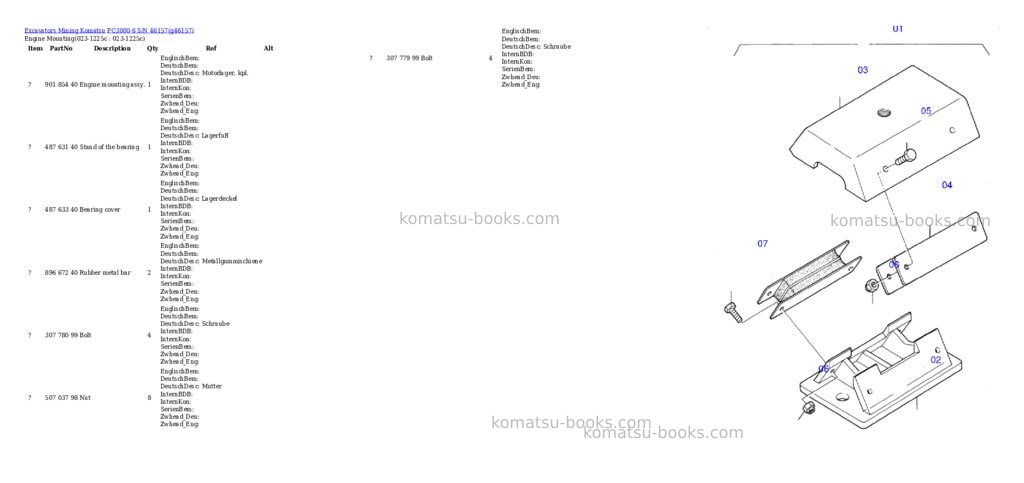 Komatsu pc3000-6 s/n 46157 Parts catalog cover