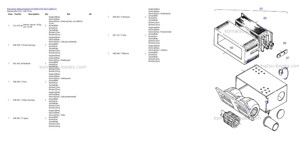 Komatsu pc3000-6 s/n 46157 Parts catalog cover Page 10