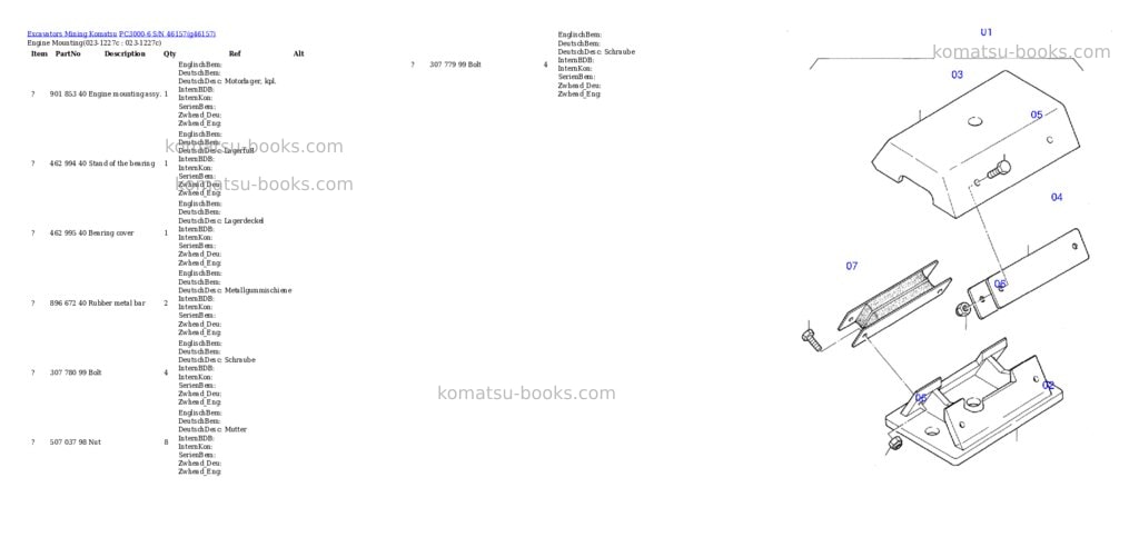 Komatsu pc3000-6 s/n 46157 Parts catalog cover Page 2