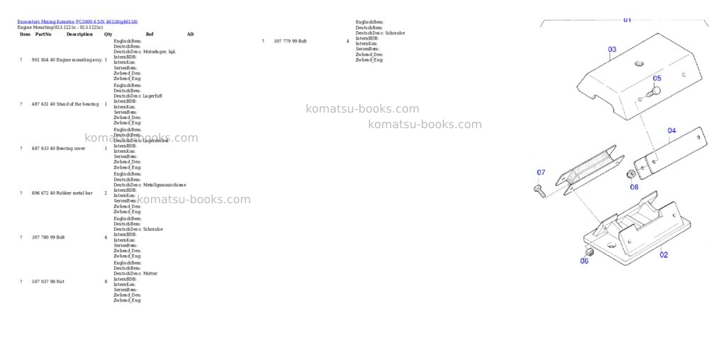 Komatsu pc3000-6 s/n 46158 Parts catalog cover Komatsu pc3000-6 s/n 46158 Parts catalog cover