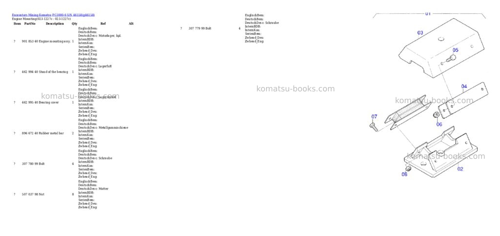 Komatsu pc3000-6 s/n 46158 Parts catalog cover Page 2 Komatsu pc3000-6 s/n 46158 Parts catalog cover Page 2