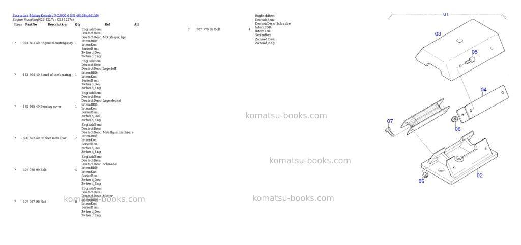 Komatsu pc3000-6 s/n 46159 Parts catalog cover Page 2