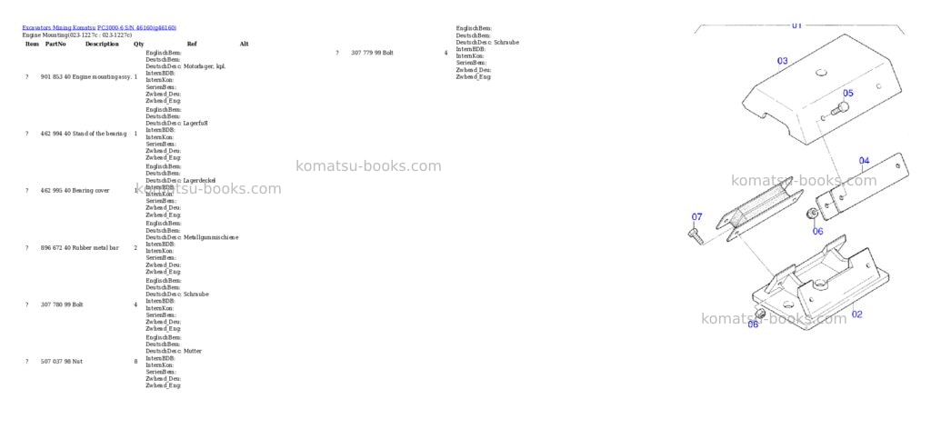 Komatsu pc3000-6 s/n 46160 Parts catalog cover Page 2 Komatsu pc3000-6 s/n 46160 Parts catalog cover Page 2
