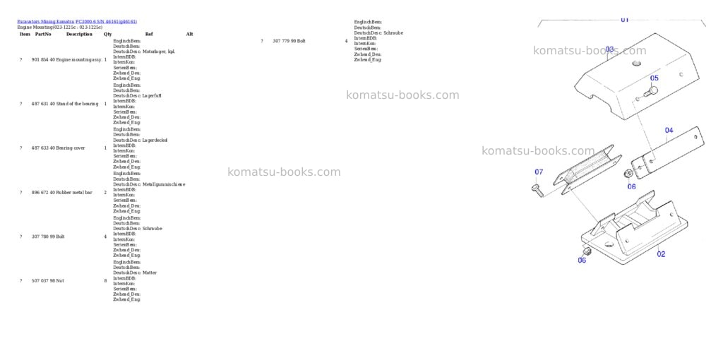 Komatsu pc3000-6 s/n 46161 Parts catalog cover Komatsu pc3000-6 s/n 46161 Parts catalog cover