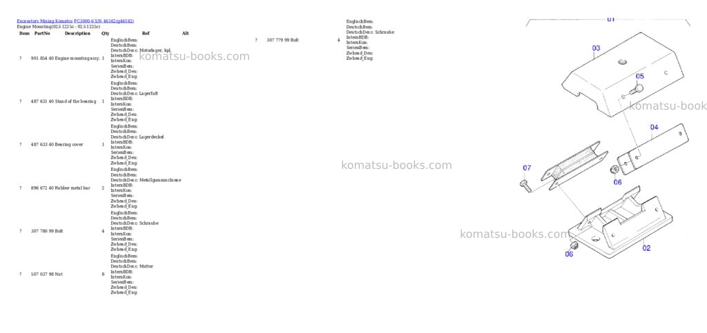 Komatsu pc3000-6 s/n 46162 Parts catalog cover
