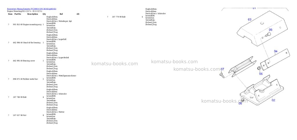 Komatsu pc3000-6 s/n 46162 Parts catalog cover Page 2