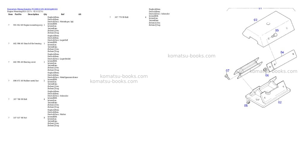 Komatsu pc3000-6 s/n 46163 Parts catalog cover Page 2 Komatsu pc3000-6 s/n 46163 Parts catalog cover Page 2
