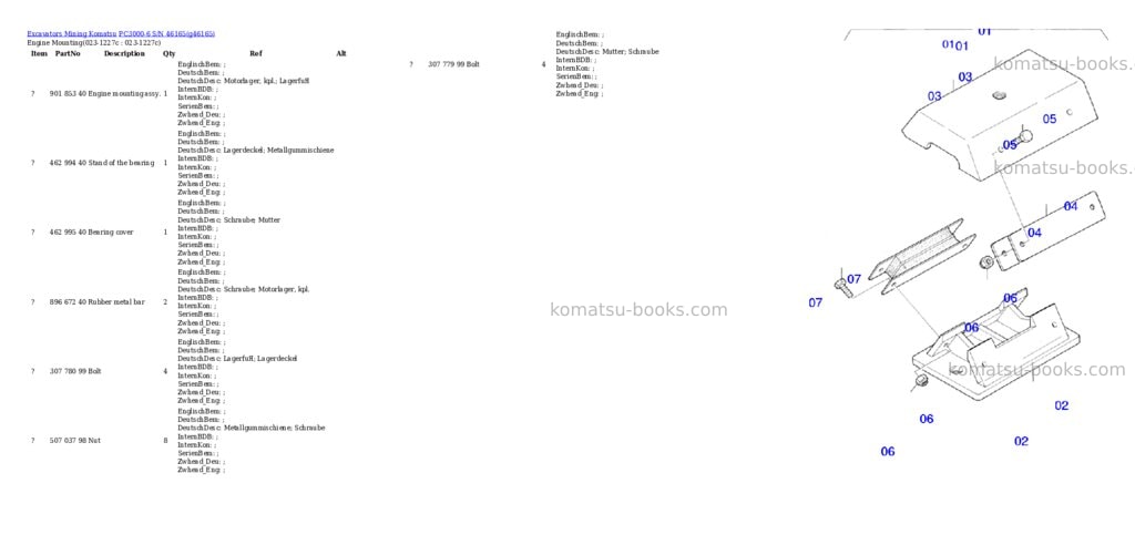 Komatsu pc3000-6 s/n 46165 Parts catalog cover Page 2