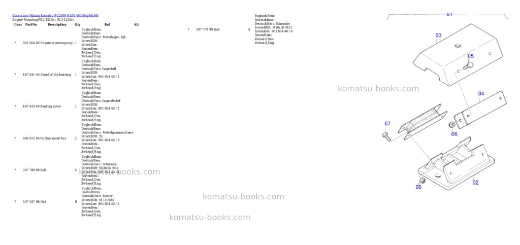 Komatsu pc3000-6 s/n 46166 Parts catalog cover