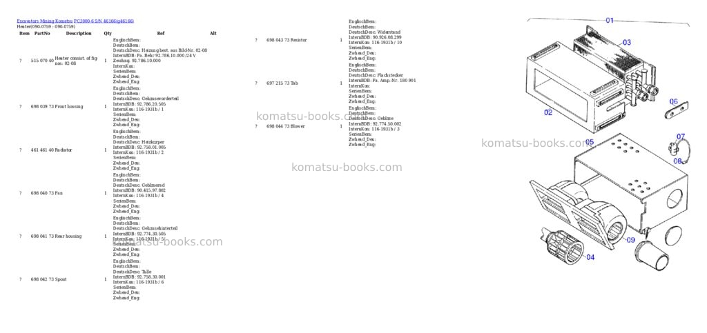 Komatsu pc3000-6 s/n 46166 Parts catalog cover Page 10