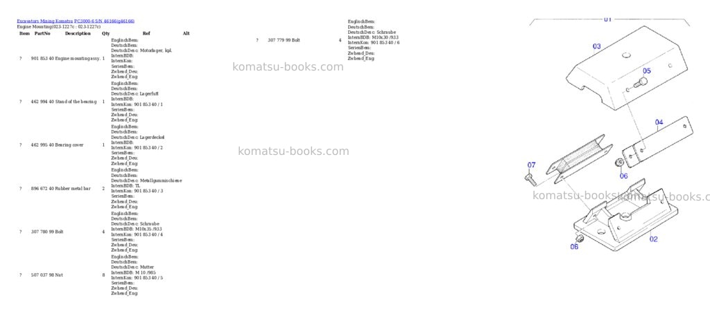 Komatsu pc3000-6 s/n 46166 Parts catalog cover Page 2