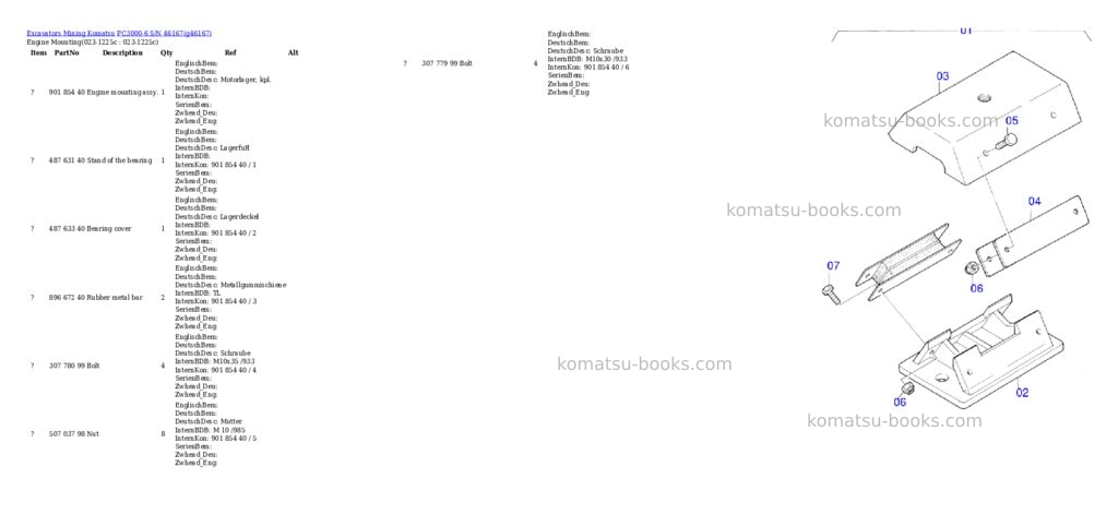 Komatsu pc3000-6 s/n 46167 Parts catalog cover