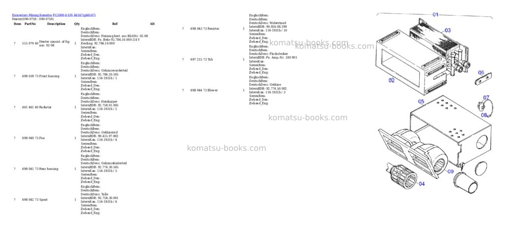 Komatsu pc3000-6 s/n 46167 Parts catalog cover Page 10