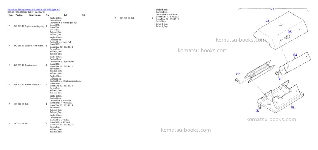 Komatsu pc3000-6 s/n 46167 Parts catalog cover Page 2