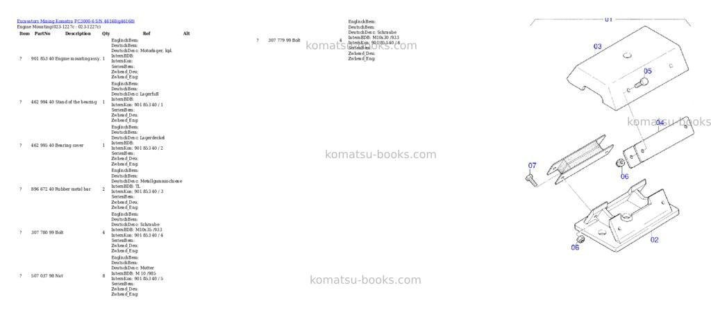 Komatsu pc3000-6 s/n 46168 Parts catalog cover Page 2 Komatsu pc3000-6 s/n 46168 Parts catalog cover Page 2