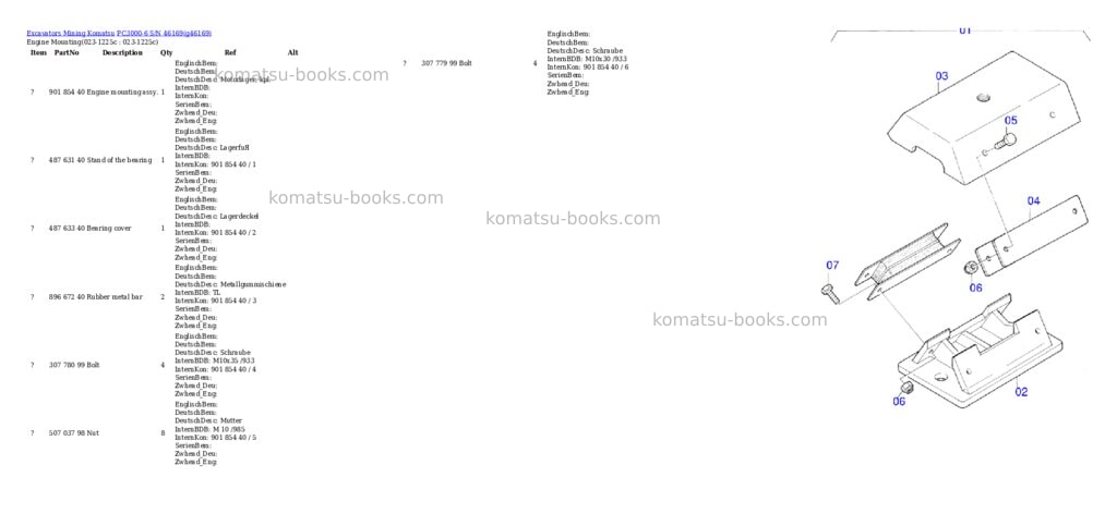 Komatsu pc3000-6 s/n 46169 Parts catalog cover