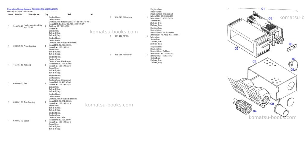 Komatsu pc3000-6 s/n 46169 Parts catalog cover Page 10