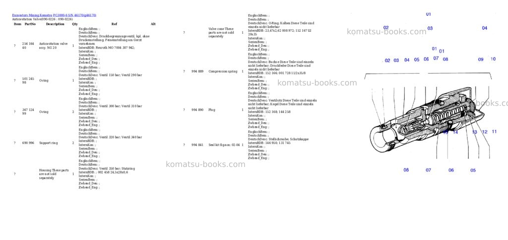 Komatsu pc3000-6 s/n 46170 Parts catalog cover Page 7