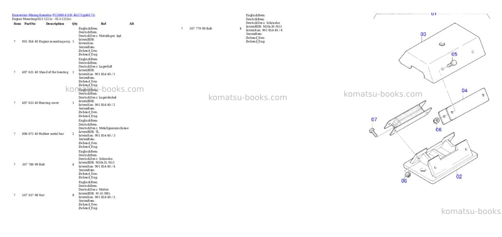 Komatsu pc3000-6 s/n 46171 Parts catalog cover