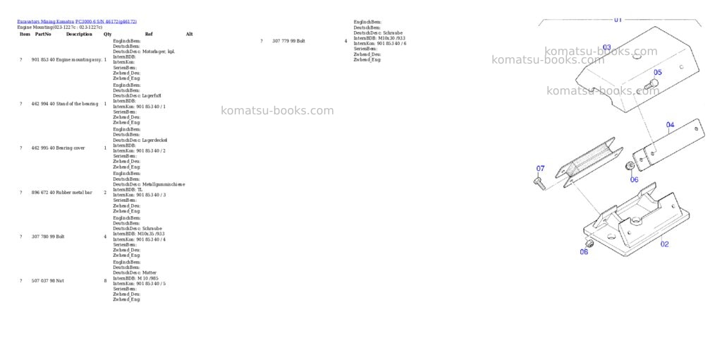 Komatsu pc3000-6 s/n 46172 Parts catalog cover Page 2