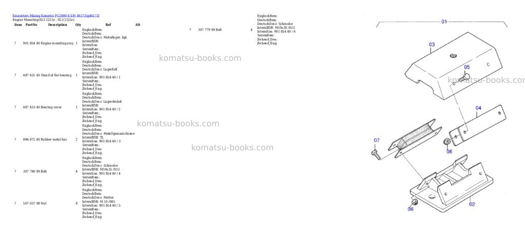 Komatsu pc3000-6 s/n 46173 Parts catalog cover Komatsu pc3000-6 s/n 46173 Parts catalog cover