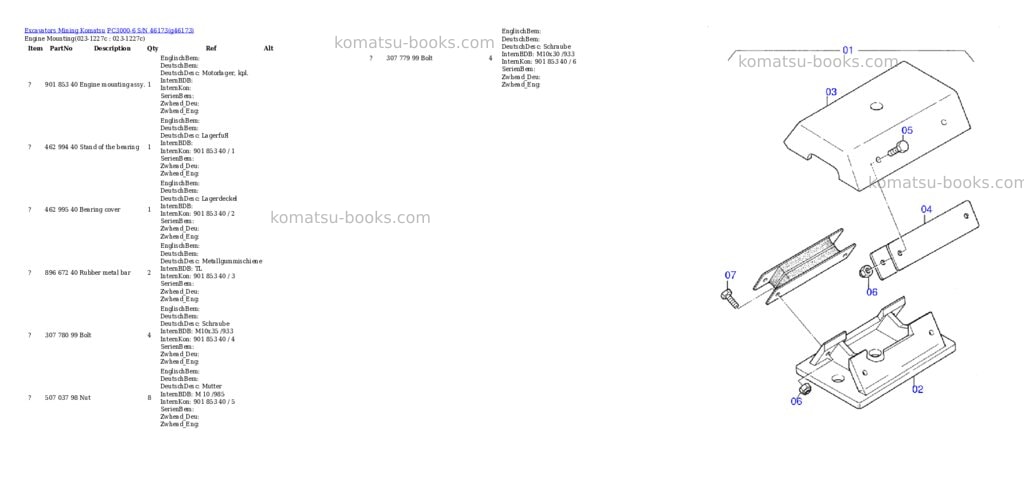 Komatsu pc3000-6 s/n 46173 Parts catalog cover Page 2 Komatsu pc3000-6 s/n 46173 Parts catalog cover Page 2