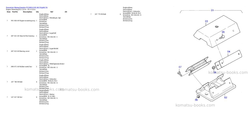 Komatsu pc3000-6 s/n 46174 Parts catalog cover