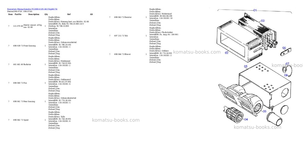 Komatsu pc3000-6 s/n 46174 Parts catalog cover Page 10