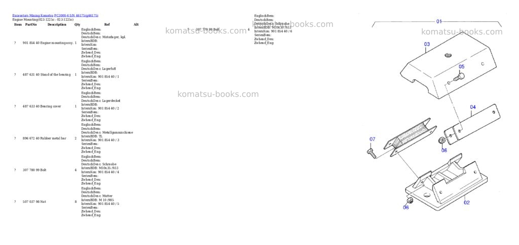 Komatsu pc3000-6 s/n 46175 Parts catalog cover