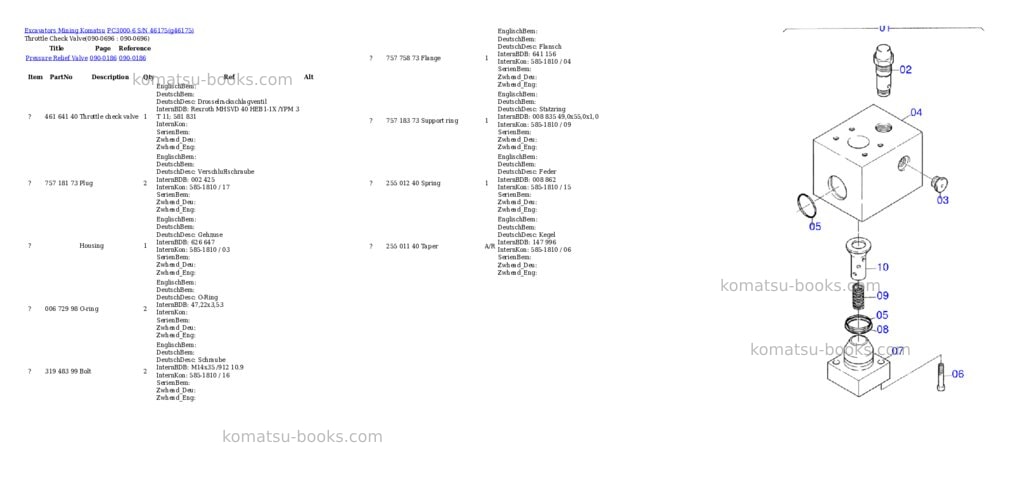 Komatsu pc3000-6 s/n 46175 Parts catalog cover Page 10