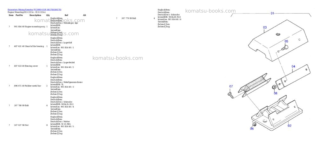 Komatsu pc3000-6 s/n 46178 Parts catalog cover