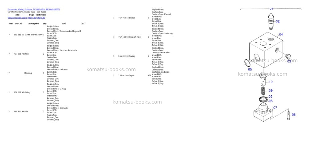 Komatsu pc3000-6 s/n 46180 Parts catalog cover Page 10 Komatsu pc3000-6 s/n 46180 Parts catalog cover Page 10