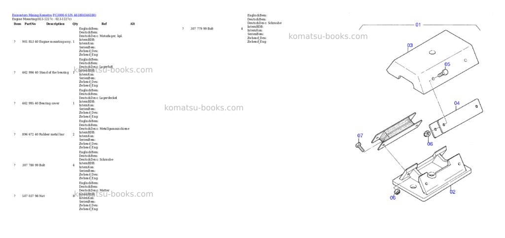 Komatsu pc3000-6 s/n 46180 Parts catalog cover Page 2 Komatsu pc3000-6 s/n 46180 Parts catalog cover Page 2