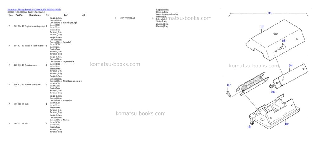 Komatsu pc3000-6 s/n 46181 Parts catalog cover