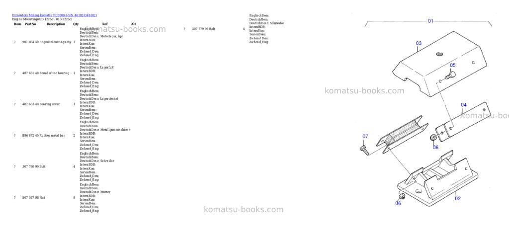 Komatsu pc3000-6 s/n 46182 Parts catalog cover