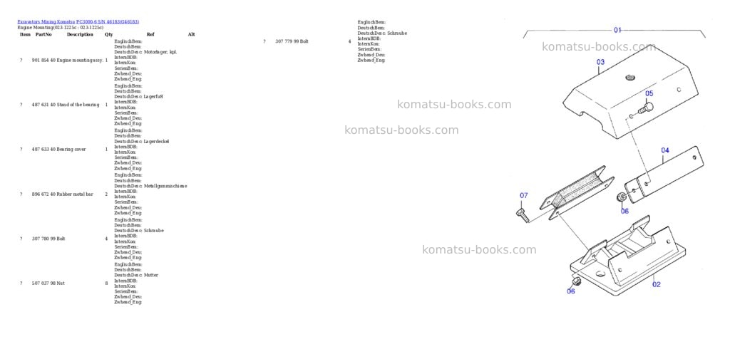 Komatsu pc3000-6 s/n 46183 Parts catalog cover