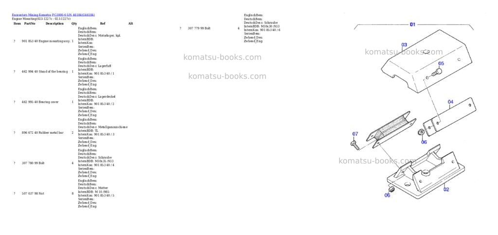 Komatsu pc3000-6 s/n 46184 Parts catalog cover Page 4