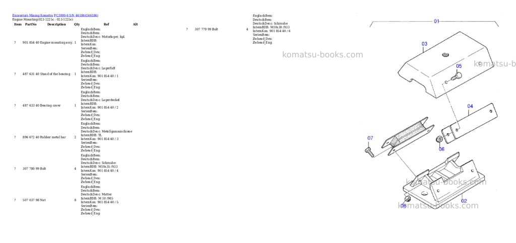 Komatsu pc3000-6 s/n 46186 Parts catalog cover
