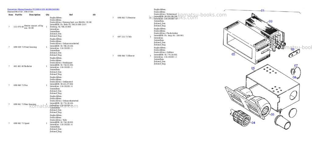 Komatsu pc3000-6 s/n 46186 Parts catalog cover Page 10